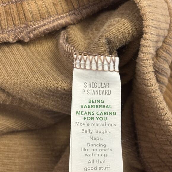Aerie Groove On Flare Bootcut Corduroy Pull On Pants Tan Brown Bohemian Small - Picture 6 of 7
